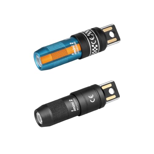 OLIGHT IMINI 2 EDC Rechargeable Keychain Flashlight, 50 Lumens Compact and Portable Mini LED Keyring Lights with Built-in Battery Ideal (Sapphire+Black)