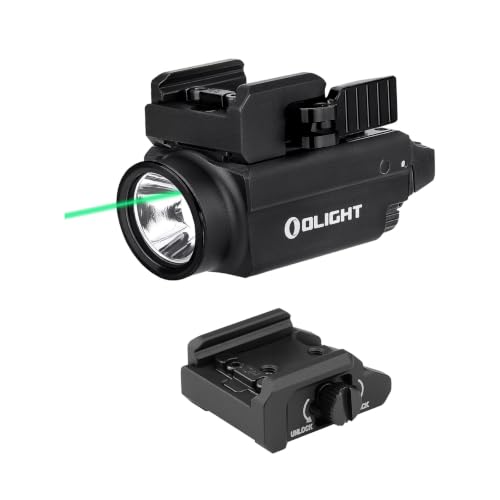 OLIGHT Baldr S 800 Lumens Compact Rail Mount Weaponlight with Green Beam and White LED Combo Bundle Hellcat Rail Mount