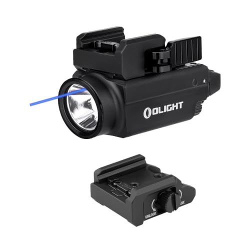 OLIGHT Baldr S Blue Beam 800 Lumens Magnetic USB Rechargeable Tactical Flashlight with White LED Combo with Hellcat Rail Mount