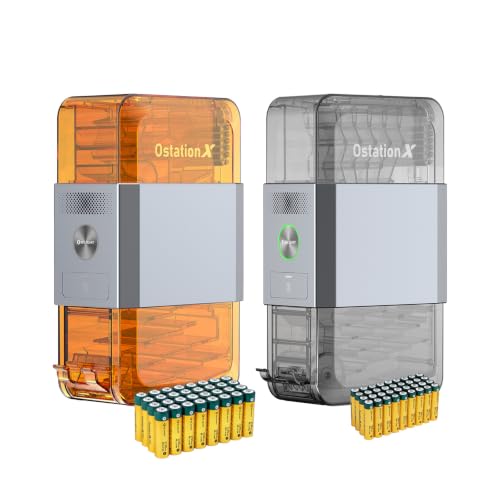 OLIGHT Ostation X AA+ AAA 3-in-1 Smart Battery Charger, No Polarity Checks Needed, Charges & Stores NiMH Rechargeable Batteries, App Control, Auto Bad Battery Removal (with Batteries)