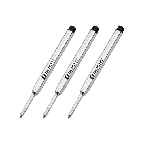 OLIGHT Ballpoint Refills for O'Pen 3 and O'Pen Glow, Black Ink, 3 Pack