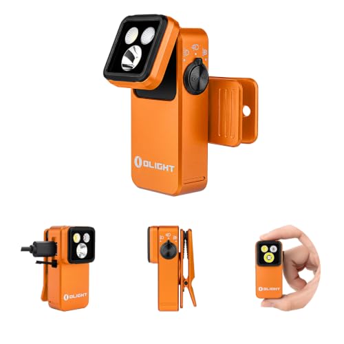 OLIGHT Oclip 2 Pro Rechargeable EDC Flashlight, Clip-on Light, Orange