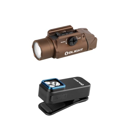 OLIGHT PL-3R Desert TanTactical Flashlight Bundte with Oclip Pro Flashlight