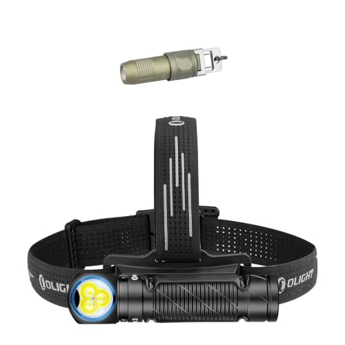OLIGHT Perun 3 Headlamp Rechargeable, Red Light, Waterproof Bundle with iUltra Rechargeable Mini EDC Keychain Flashlight