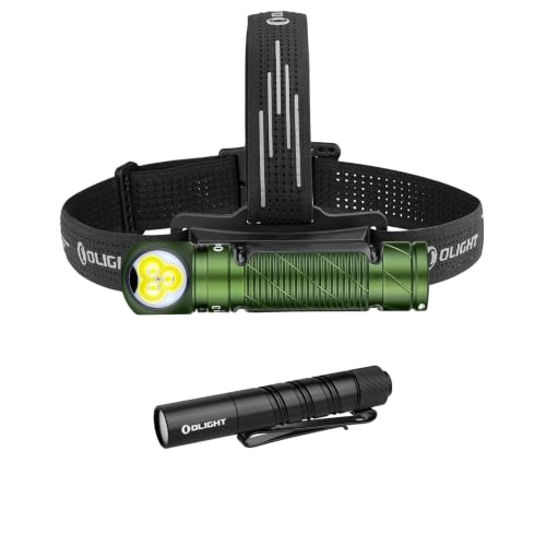 OLIGHT Perun 3 Headlamp Rechargeable, Red Light, Waterproof Bundle with I3T 2 EOS Pocket Small EDC Flashlight