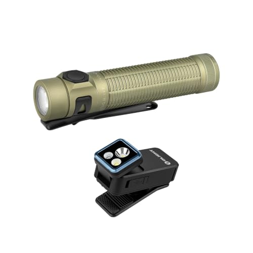 OLIGHT BatonUltra EDC Flashlight Rechargeable, Small Pocket Light Bundle with Oclip 2 Pro Flashlight, Clip-on Light Black