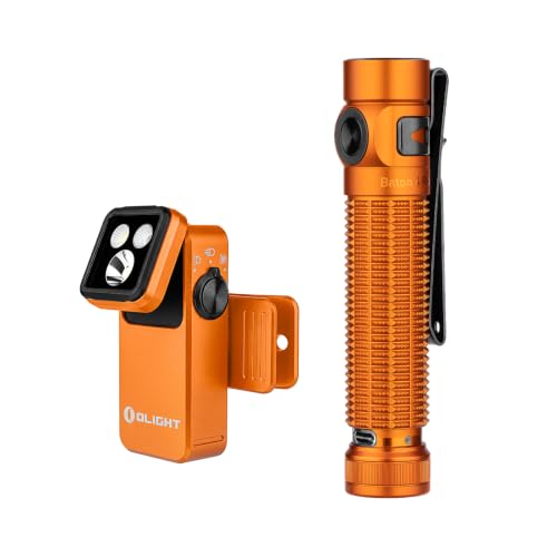 OLIGHT Baton4 Pro EDC Flashlight Rechargeable, Small Pocket Light with Oclip 2 Pro Rechargeable EDC Flashlight, Clip-on Light