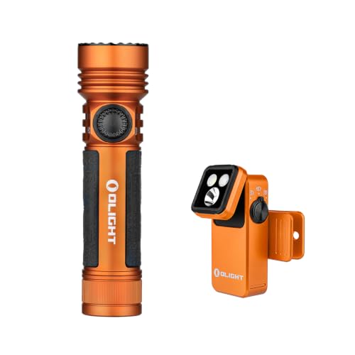 OLIGHT Seeker 4 Pro Rechargeable Flashlights, Bright High Lumens Bundle Oclip 2 Pro Rechargeable EDC Flashlight, Clip-on Light