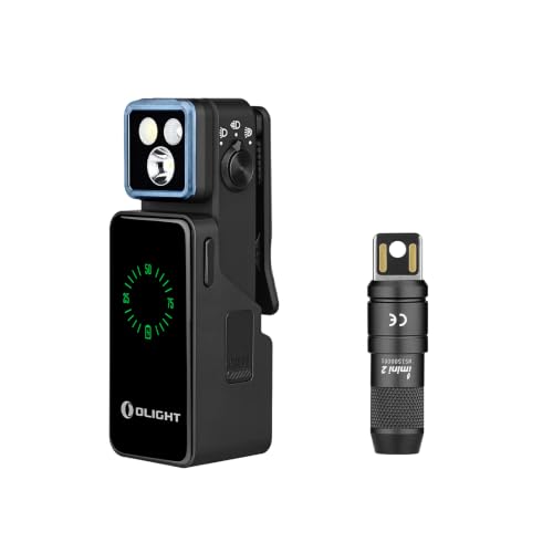 OLIGHT Oclip 2 Pro Premium EDC Rechargeable Flashlight Clip Light Bundle with IMINI 2 Rechargeable EDC Keychain Mini Flashlight
